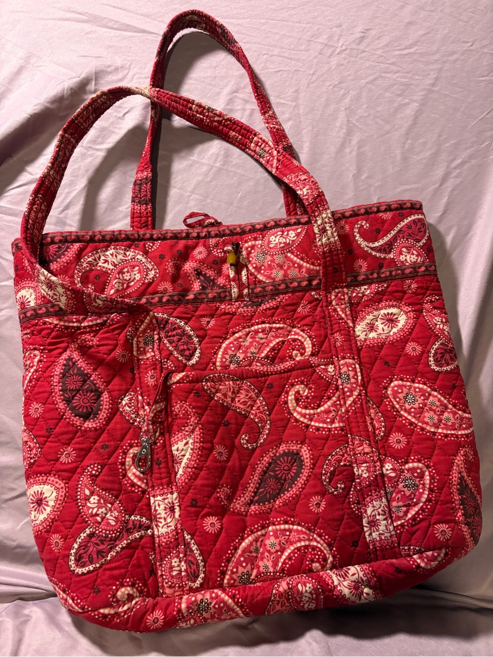 Vera Bradley Red Quilted Paisley Tote